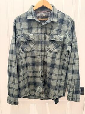 Men's Casual Green Plaid Button-Down Shirt